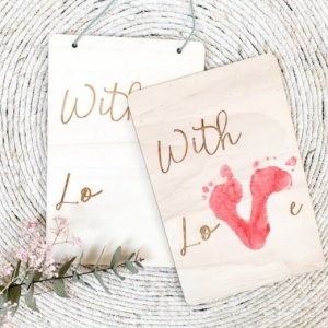 DIY houten bord "with love"