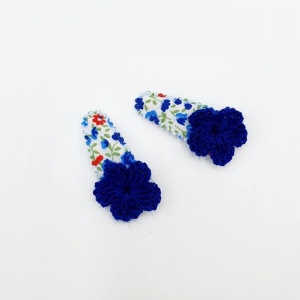 Baby haarspeldjes blauwe bloemen